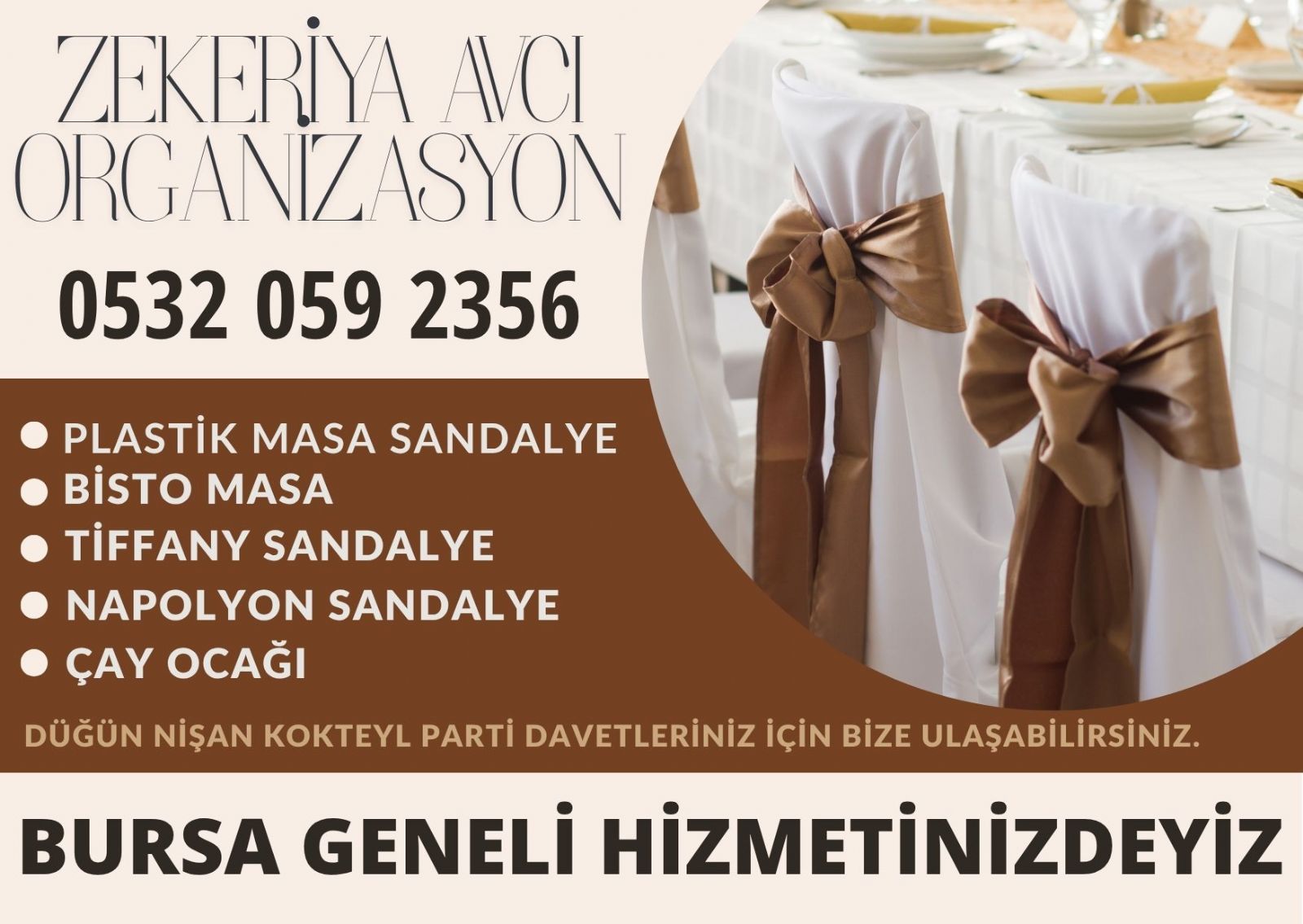 Gürsu Masa Sandalye Kiralama